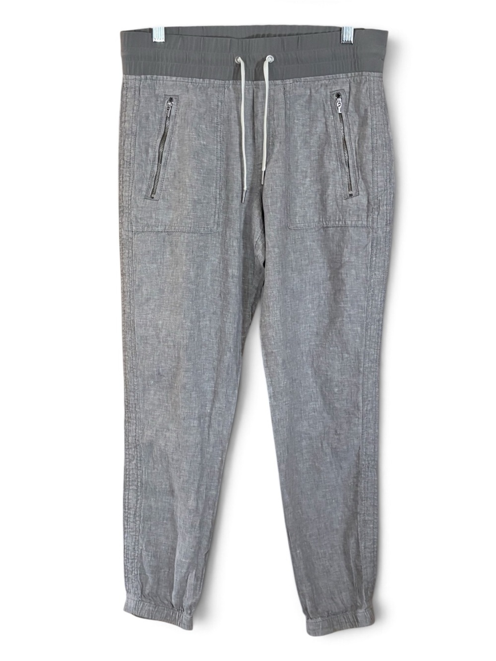 Athleta Light Gray Cabo Linen Jogger Pants